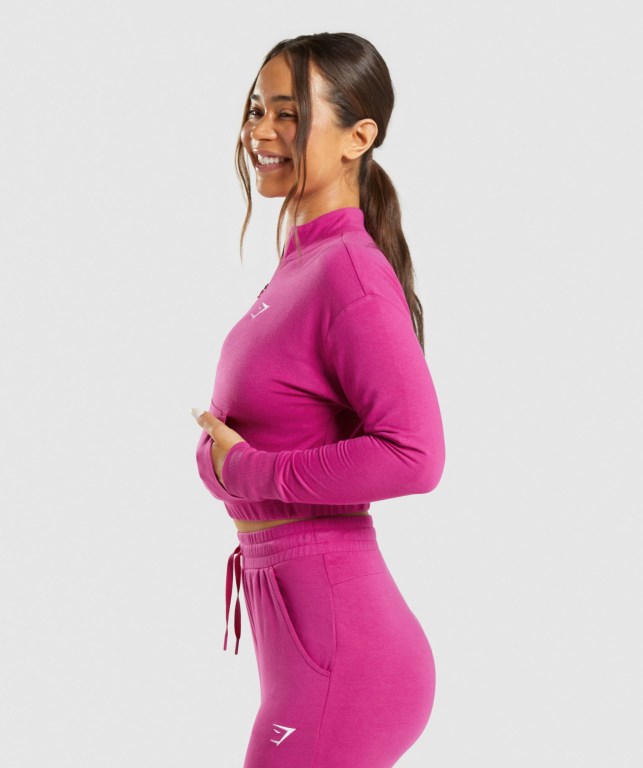 Gymshark Antrenman Pippa Kapüşonlu Sweatshirt Kadın Pembe | 347-YSUQOJ