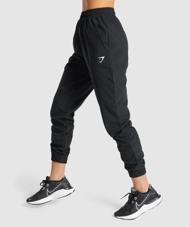 Gymshark Antrenman Woven Jogger Pantolon Kadın Siyah | 648-WCZMFD