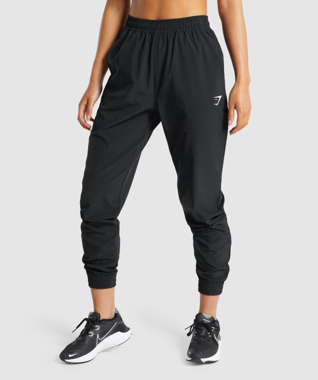 Gymshark Antrenman Woven Jogger Pantolon Kadın Siyah | 648-WCZMFD