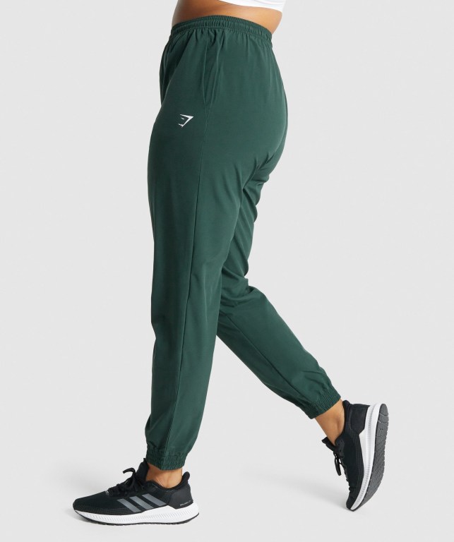 Gymshark Antrenman Woven Jogger Pantolon Kadın Koyu Yeşil | 827-FOCBWH