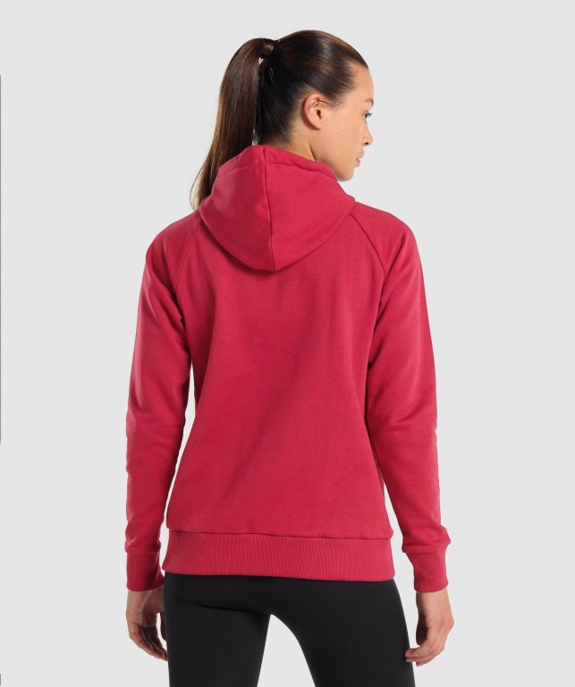 Gymshark Antrenman Zip Up Kapüşonlu Sweatshirt Kadın Bordo | 647-GFEVSA