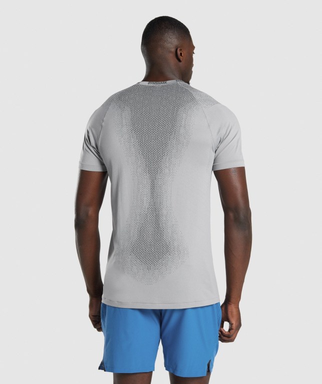 Gymshark Apex Contrast Seamless Tişört Erkek Gri | 295-GSUDRZ