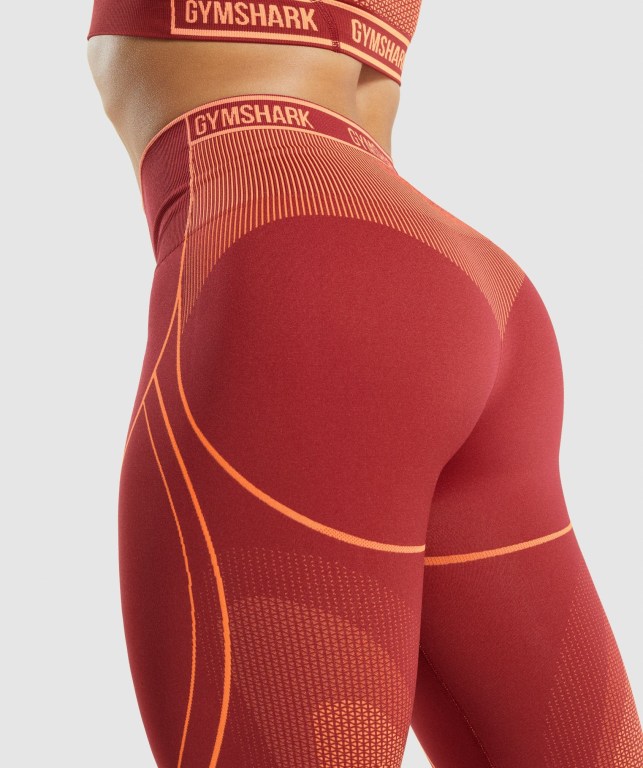 Gymshark Apex Seamless High Rise High Waisted Tayt Kadın Bordo | 457-PXLBQF