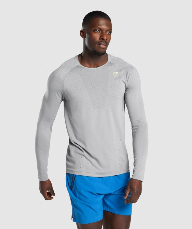 Gymshark Apex Seamless Tişört Erkek Gri | 965-YSWDCU