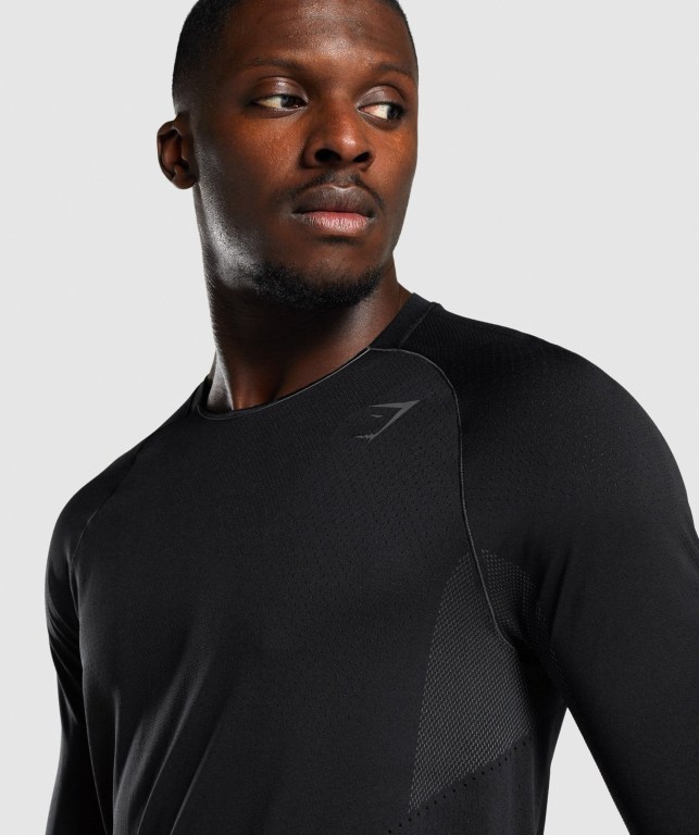 Gymshark Apex Seamless Tişört Erkek Siyah | 705-PDUJAY