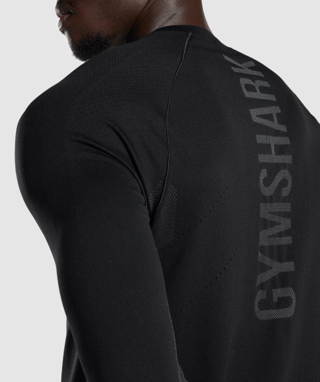 Gymshark Apex Seamless Tişört Erkek Siyah | 705-PDUJAY