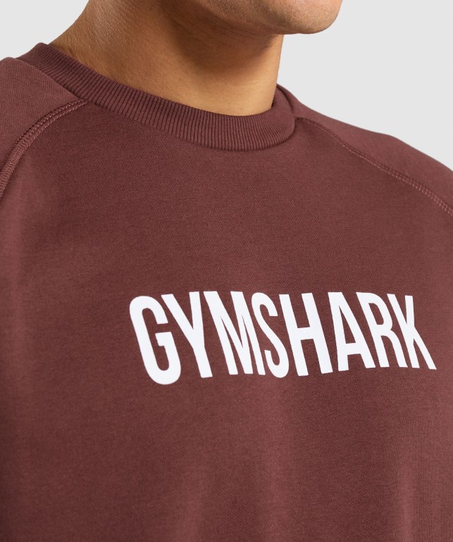 Gymshark Apollo Crew Kapüşonlu Sweatshirt Erkek Pembe Kahverengi | 367-PXMVON