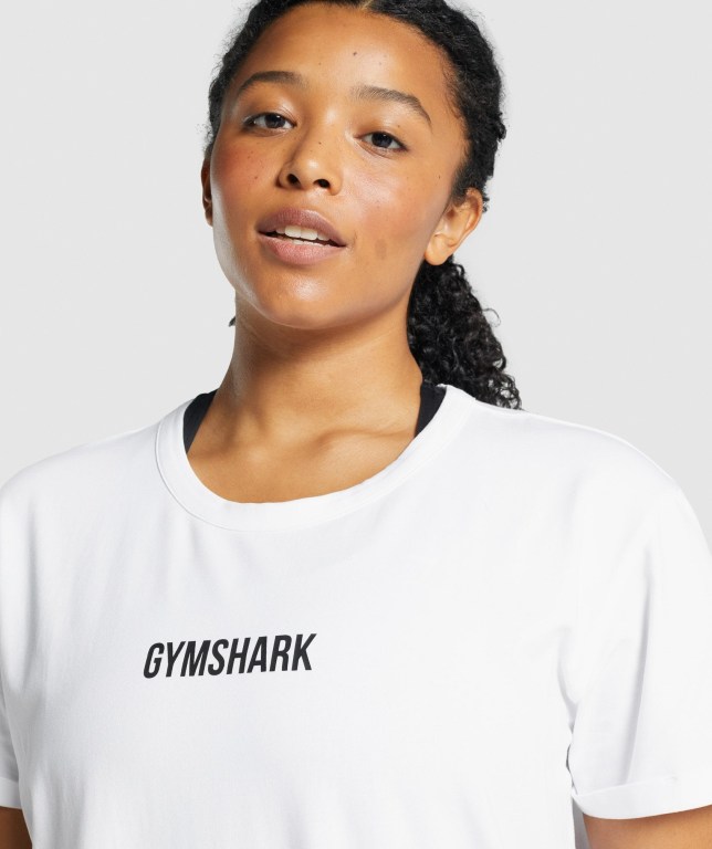 Gymshark Apollo Graphic Tişört Kadın Beyaz | 907-XGVSEC