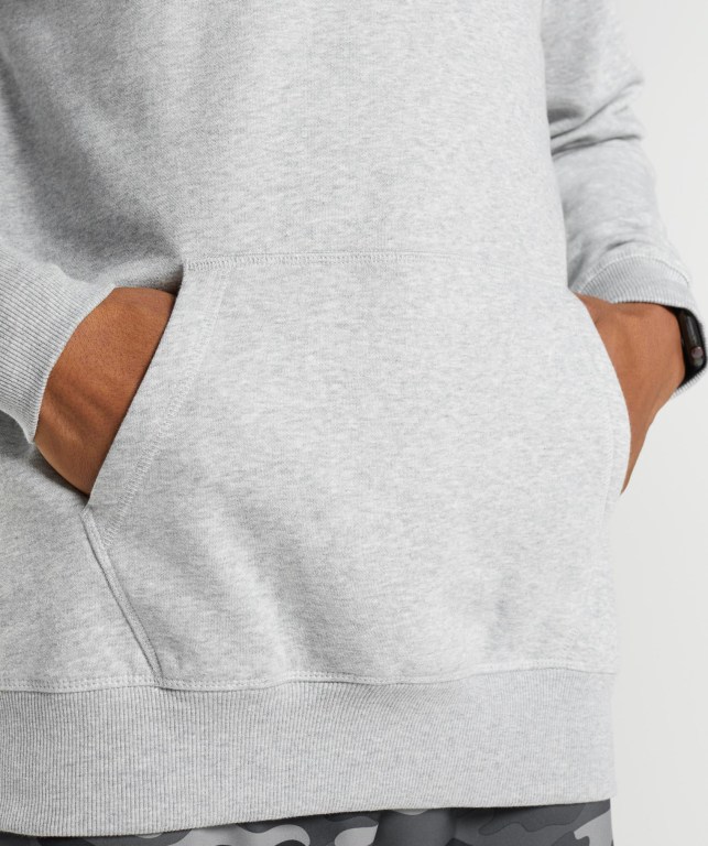 Gymshark Apollo Kapüşonlu Sweatshirt Erkek Açık Gri | 068-GDXRLZ