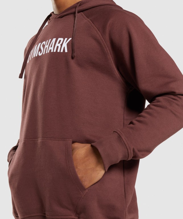 Gymshark Apollo Kapüşonlu Sweatshirt Erkek Pembe Kahverengi | 102-EWTZIV