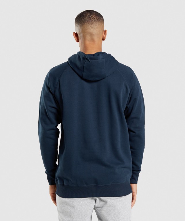 Gymshark Apollo Kapüşonlu Sweatshirt Erkek Lacivert | 298-RAIPKO