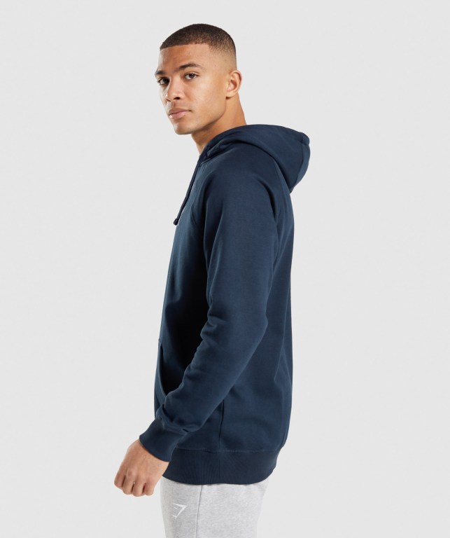 Gymshark Apollo Kapüşonlu Sweatshirt Erkek Lacivert | 298-RAIPKO