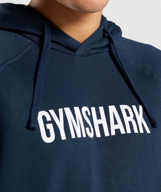 Gymshark Apollo Kapüşonlu Sweatshirt Erkek Lacivert | 298-RAIPKO