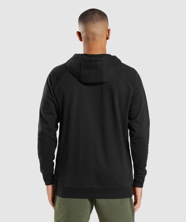 Gymshark Apollo Kapüşonlu Sweatshirt Erkek Siyah | 437-HNSFXU