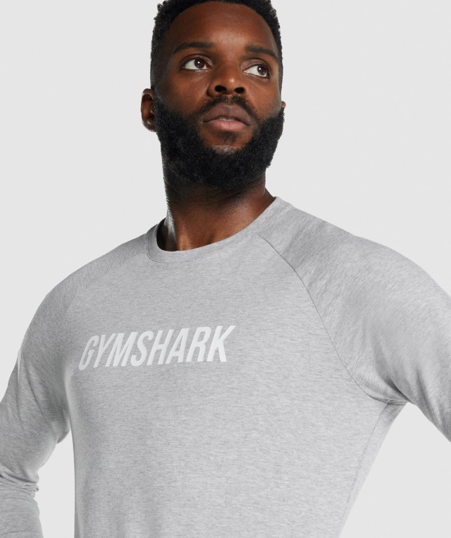 Gymshark Apollo Tişört Erkek Açık Gri | 492-WZQBIA