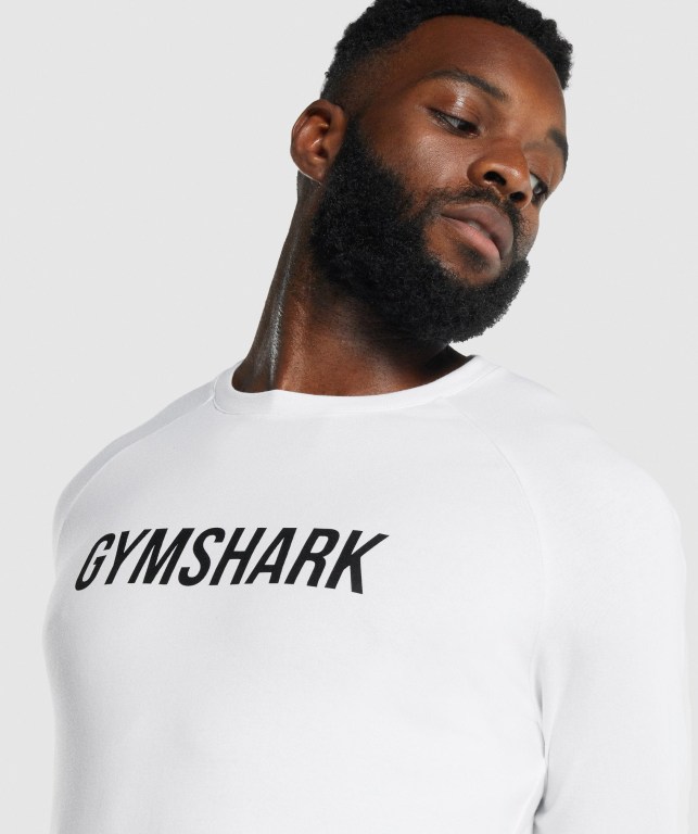 Gymshark Apollo Tişört Erkek Beyaz | 605-RNFLPI