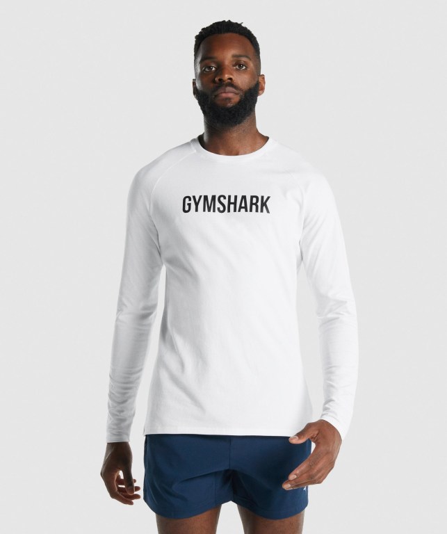 Gymshark Apollo Tişört Erkek Beyaz | 605-RNFLPI