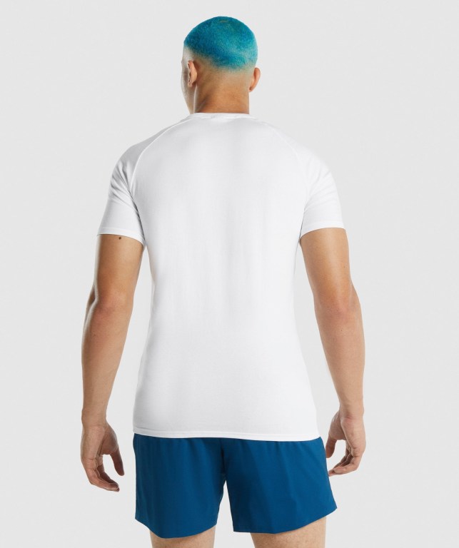 Gymshark Apollo Tişört Erkek Beyaz | 850-NSXDKT