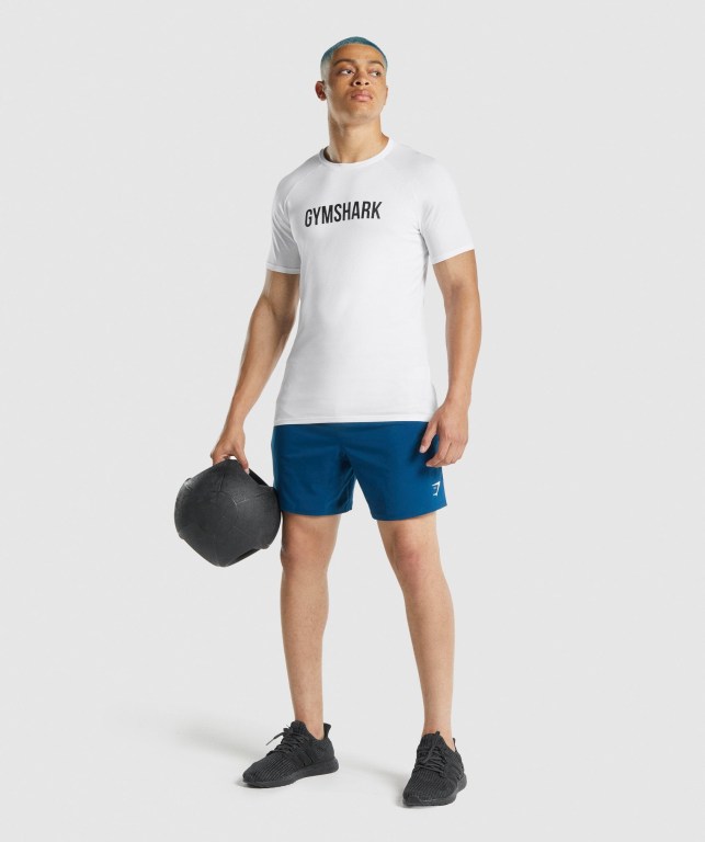 Gymshark Apollo Tişört Erkek Beyaz | 850-NSXDKT