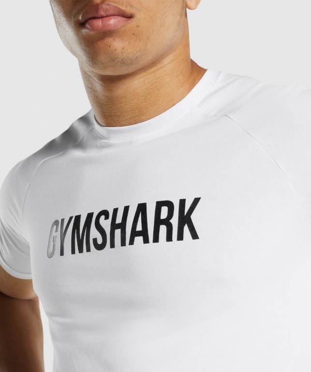 Gymshark Apollo Tişört Erkek Beyaz | 850-NSXDKT