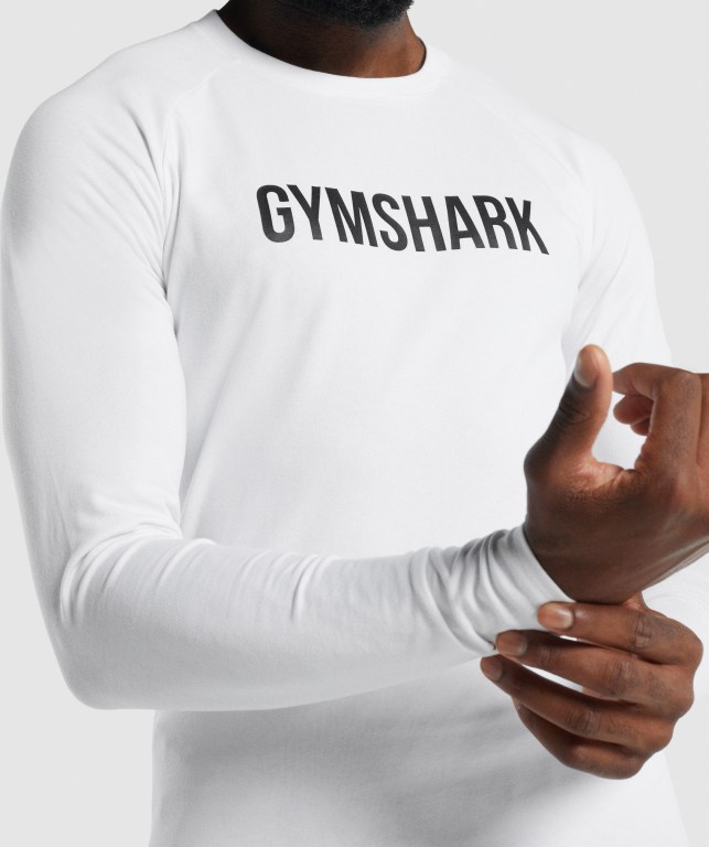 Gymshark Apollo Tişört Erkek Beyaz | 956-UVMFYD