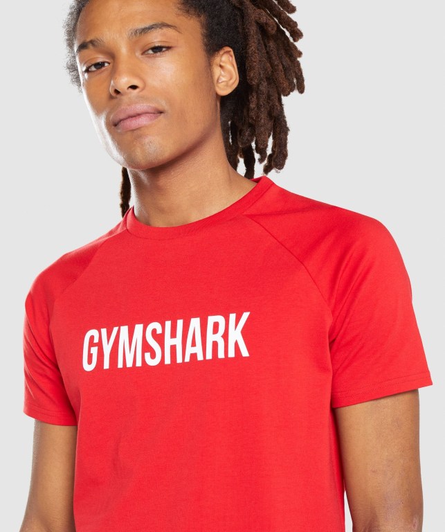 Gymshark Apollo Tişört Erkek Kırmızı | 354-FALZXU