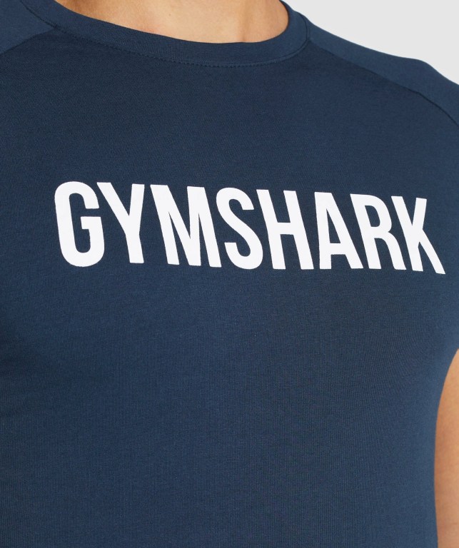 Gymshark Apollo Tişört Erkek Lacivert | 128-SMFCQU