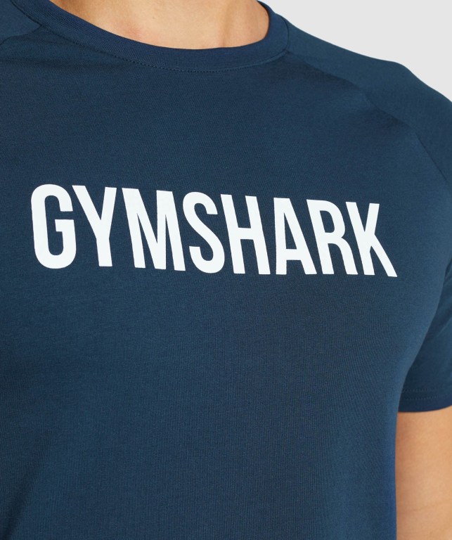 Gymshark Apollo Tişört Erkek Lacivert | 683-UNDPGB