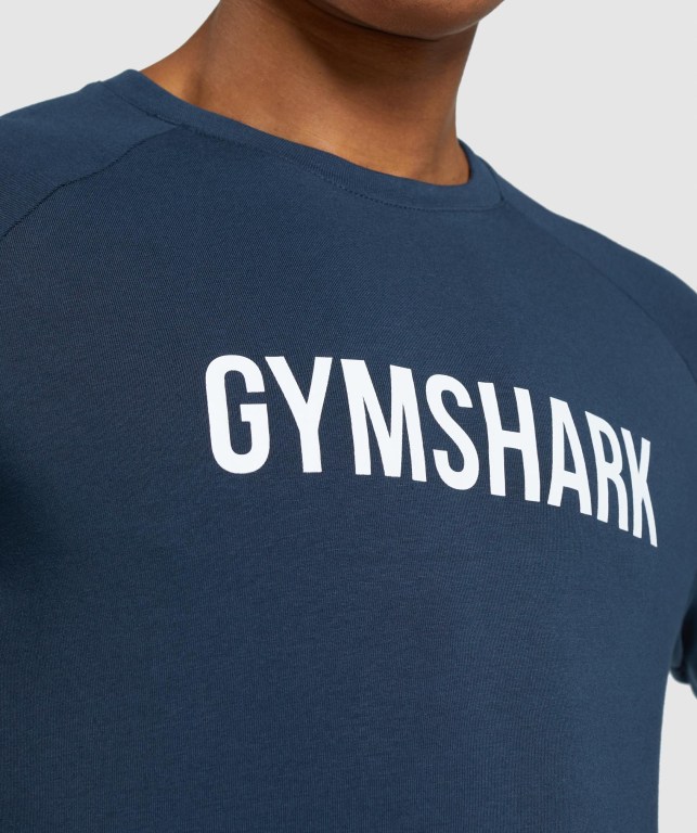 Gymshark Apollo Tişört Erkek Lacivert | 790-KPJDYN