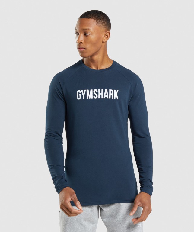 Gymshark Apollo Tişört Erkek Lacivert | 790-KPJDYN