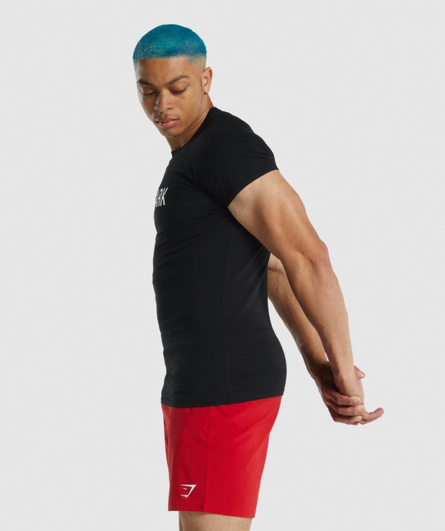 Gymshark Apollo Tişört Erkek Siyah | 794-XQTOIW