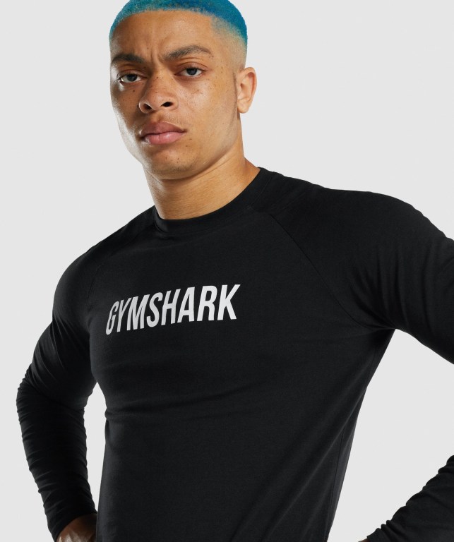 Gymshark Apollo Tişört Erkek Siyah | 973-VPSBTM