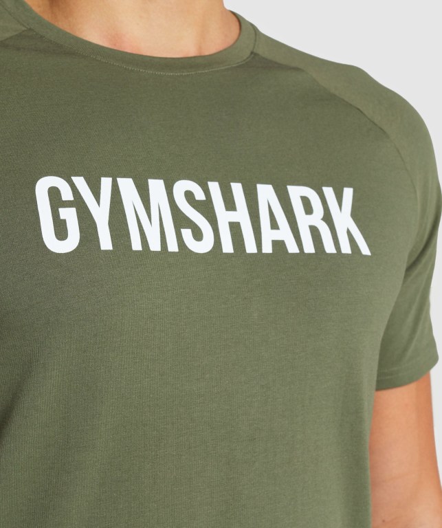 Gymshark Apollo Tişört Erkek Zeytin Yeşili | 567-CKIXAV