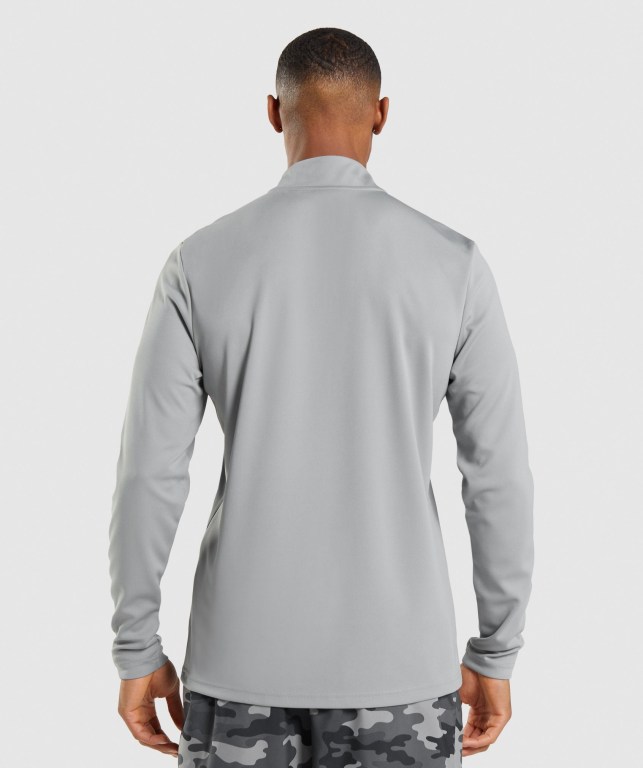 Gymshark Arrival 1/4 Zip Kapüşonlu Sweatshirt Erkek Gri | 765-UTJCNX