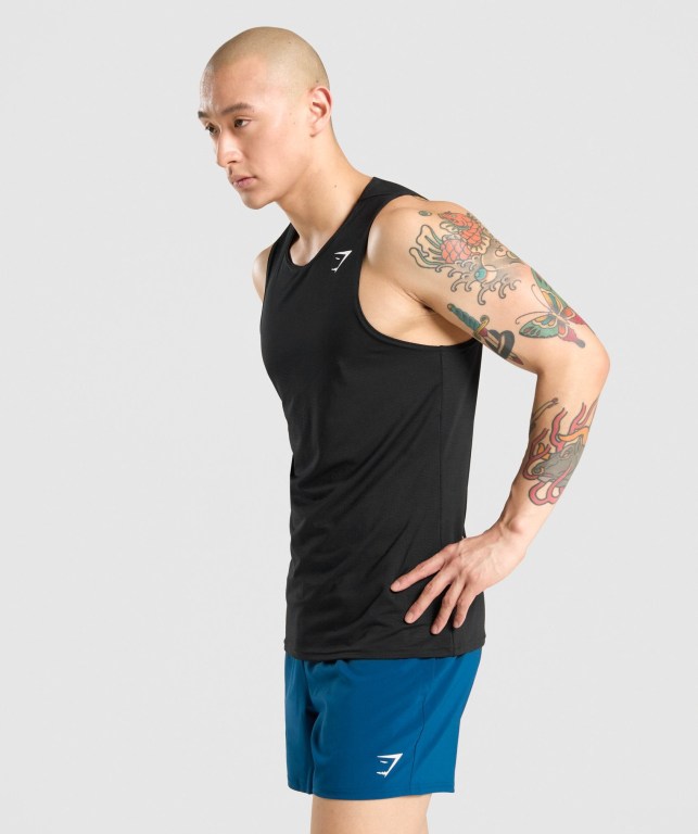 Gymshark Arrival Atlet Erkek Siyah | 927-ZOPRWL