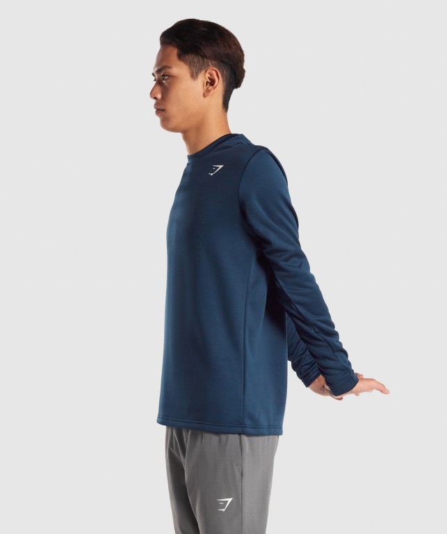 Gymshark Arrival Crew Sweatshirt Kapüşonlu Sweatshirt Erkek Lacivert | 876-BROHZQ