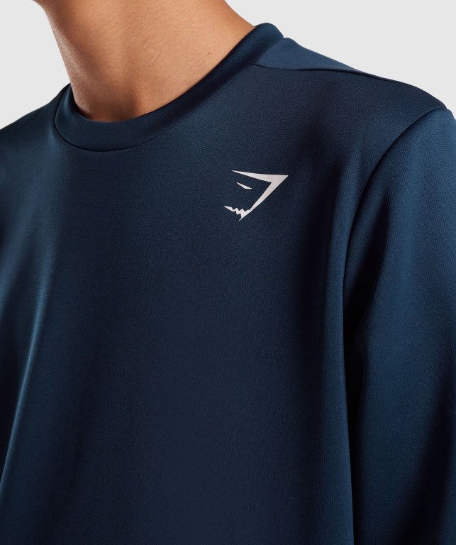 Gymshark Arrival Crew Sweatshirt Kapüşonlu Sweatshirt Erkek Lacivert | 876-BROHZQ