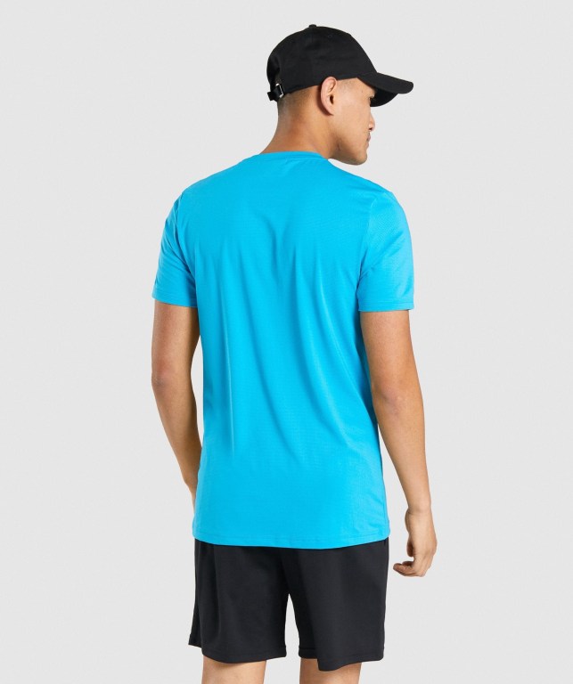 Gymshark Arrival Graphic Tişört Erkek Açık Mavi | 714-TXPCUY