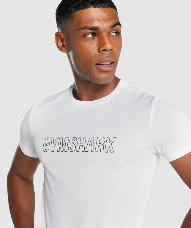 Gymshark Arrival Graphic Tişört Erkek Beyaz | 389-ETIFLC