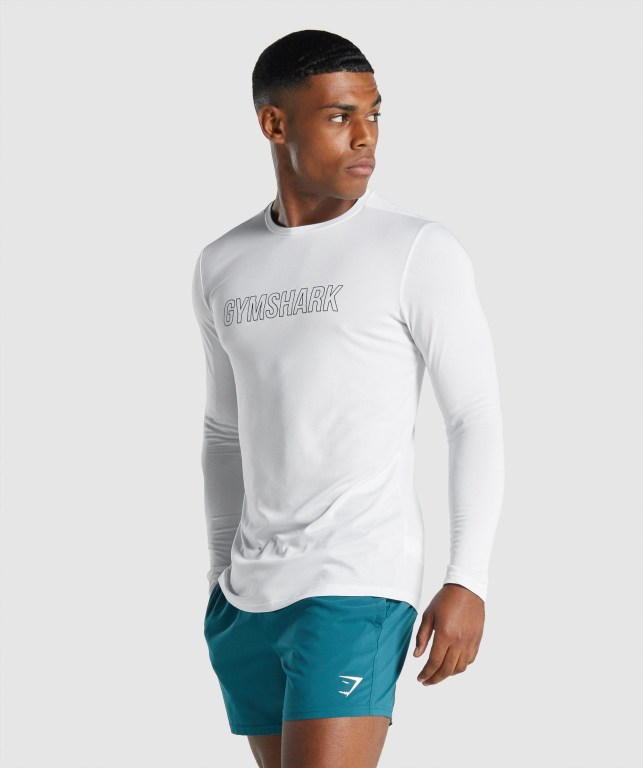 Gymshark Arrival Graphic Tişört Erkek Beyaz | 598-PQFCKW