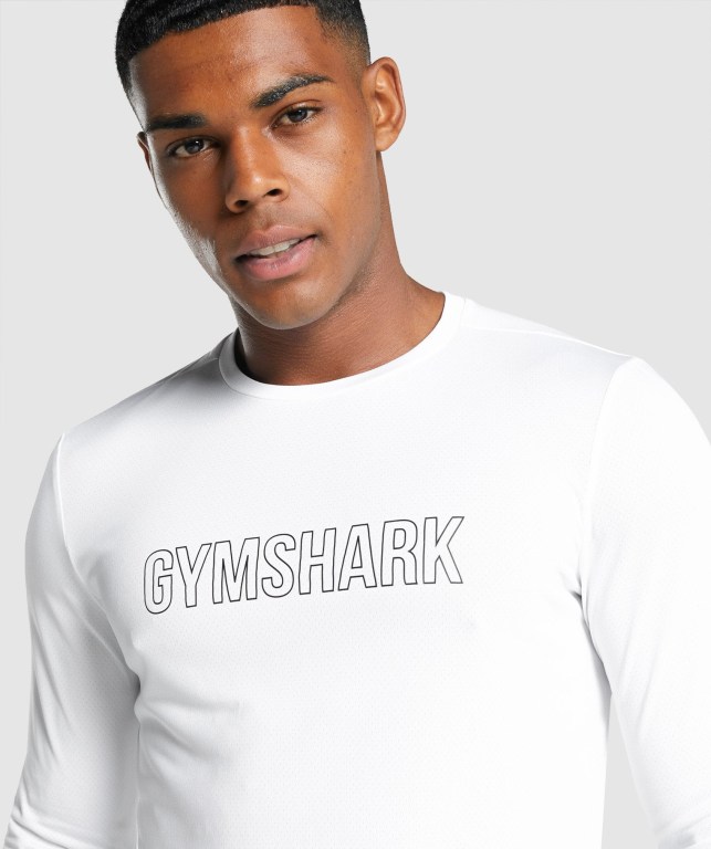 Gymshark Arrival Graphic Tişört Erkek Beyaz | 598-PQFCKW