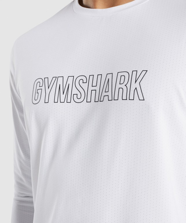 Gymshark Arrival Graphic Tişört Erkek Beyaz | 692-LIFWUQ