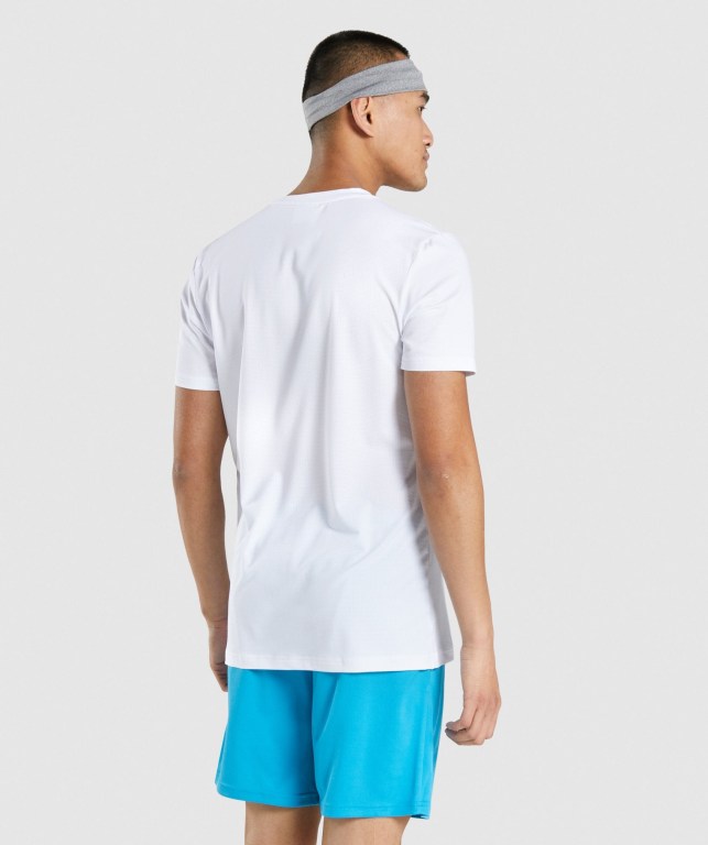 Gymshark Arrival Graphic Tişört Erkek Beyaz | 927-PXWRCE