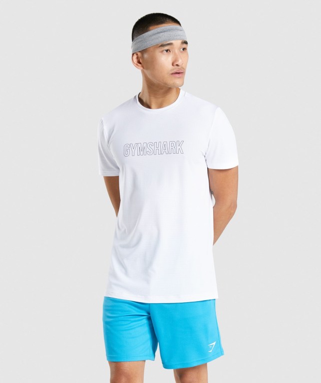 Gymshark Arrival Graphic Tişört Erkek Beyaz | 927-PXWRCE