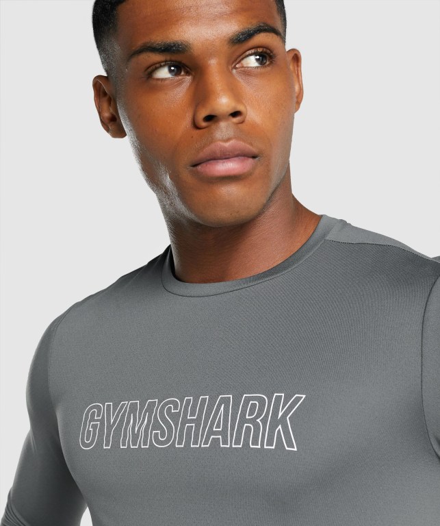 Gymshark Arrival Graphic Tişört Erkek Gri | 703-RXINAD