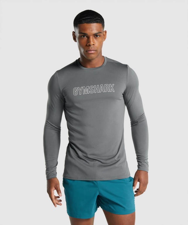 Gymshark Arrival Graphic Tişört Erkek Gri | 703-RXINAD