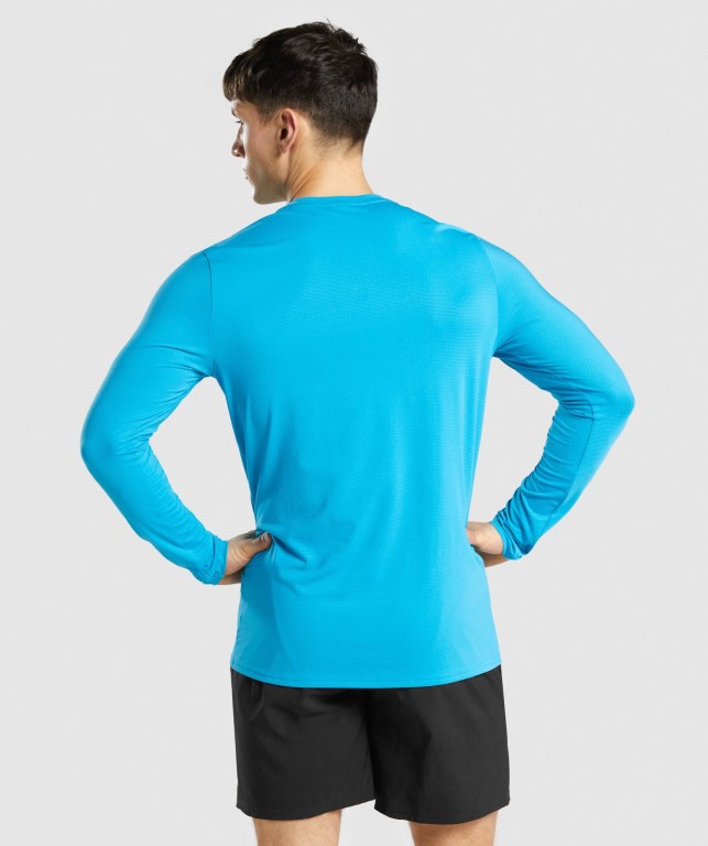 Gymshark Arrival Graphic Tişört Erkek Mavi | 437-GQRIST