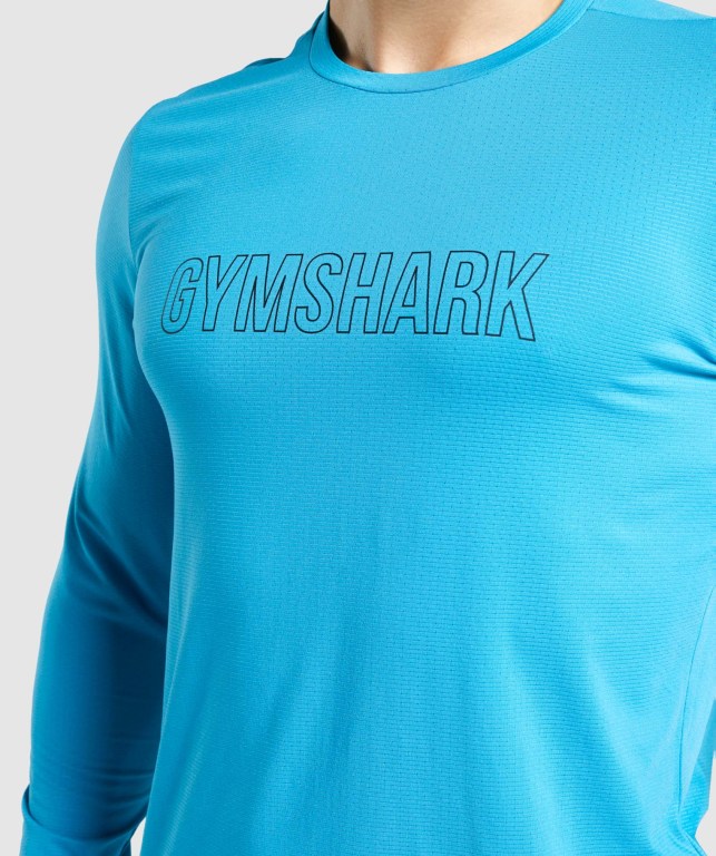 Gymshark Arrival Graphic Tişört Erkek Mavi | 437-GQRIST