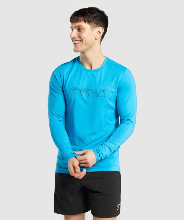 Gymshark Arrival Graphic Tişört Erkek Mavi | 437-GQRIST