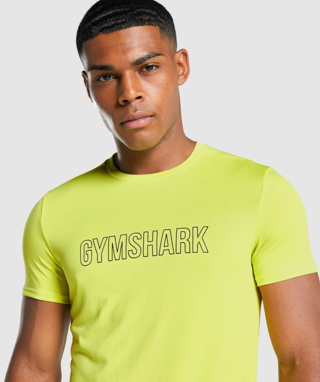 Gymshark Arrival Graphic Tişört Erkek Sarı | 421-YJWTCK